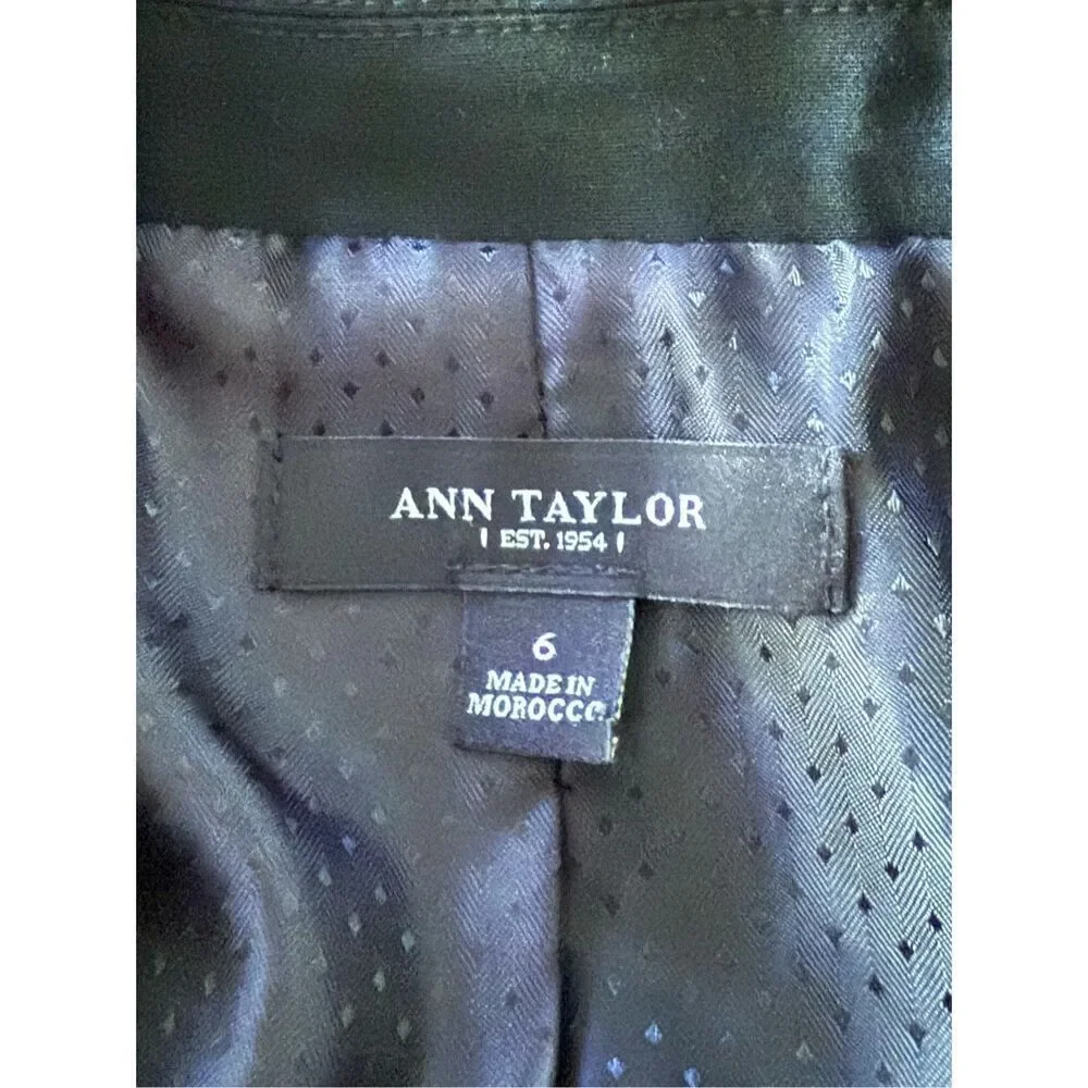 Ann Taylor one button Classic blazer in stretch Cotton Shorts ZS 6